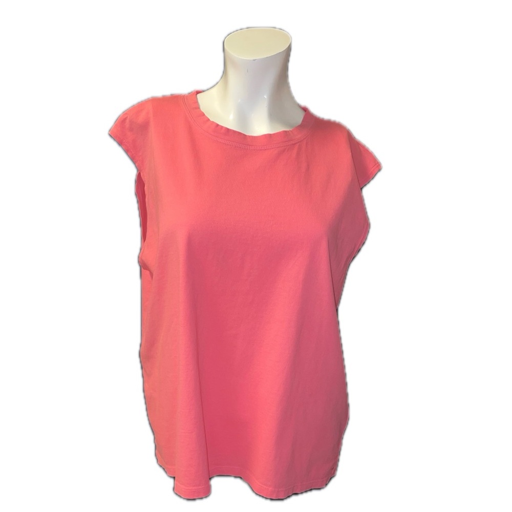 J Crew Sleeveless Top Tank Pink Salmon Loose Fit Size Medium NWT Summer Boxy